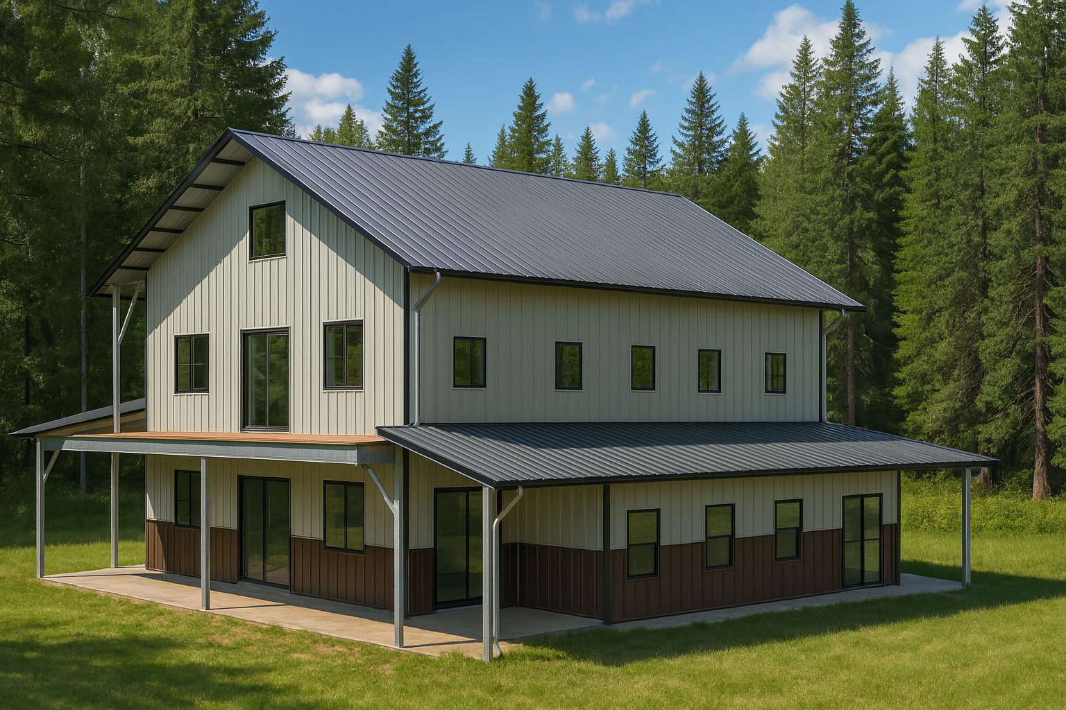 64-x-40-gable-double-leanto-2-story-double-porch-barndominium-kit